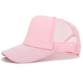 thumbnail image 3 of Fgnfyis Mens Cap Solid Color Light Plate Embroidery Unisex Sunscreen Breathable Mesh Outdoor Womens Trucker Hats Pink M, 3 of 3