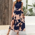 thumbnail image 5 of Fshinging Womens Dresses 2025 Summer Sleeveless Spring Crewneck Patchwork Boho Floral Ruffle Party Midi Formal Dress, 5 of 6