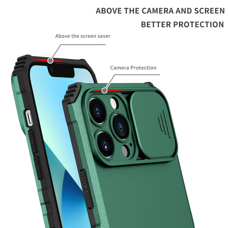 Allytech iPhone 15 Pro Case with Slide Camera Lens Protector, Full