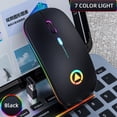 thumbnail image 2 of Alician 2.4GHz Wireless Optical Mouse USB Rechargeable RGB Cordless Mice For PC Laptop, 2 of 9