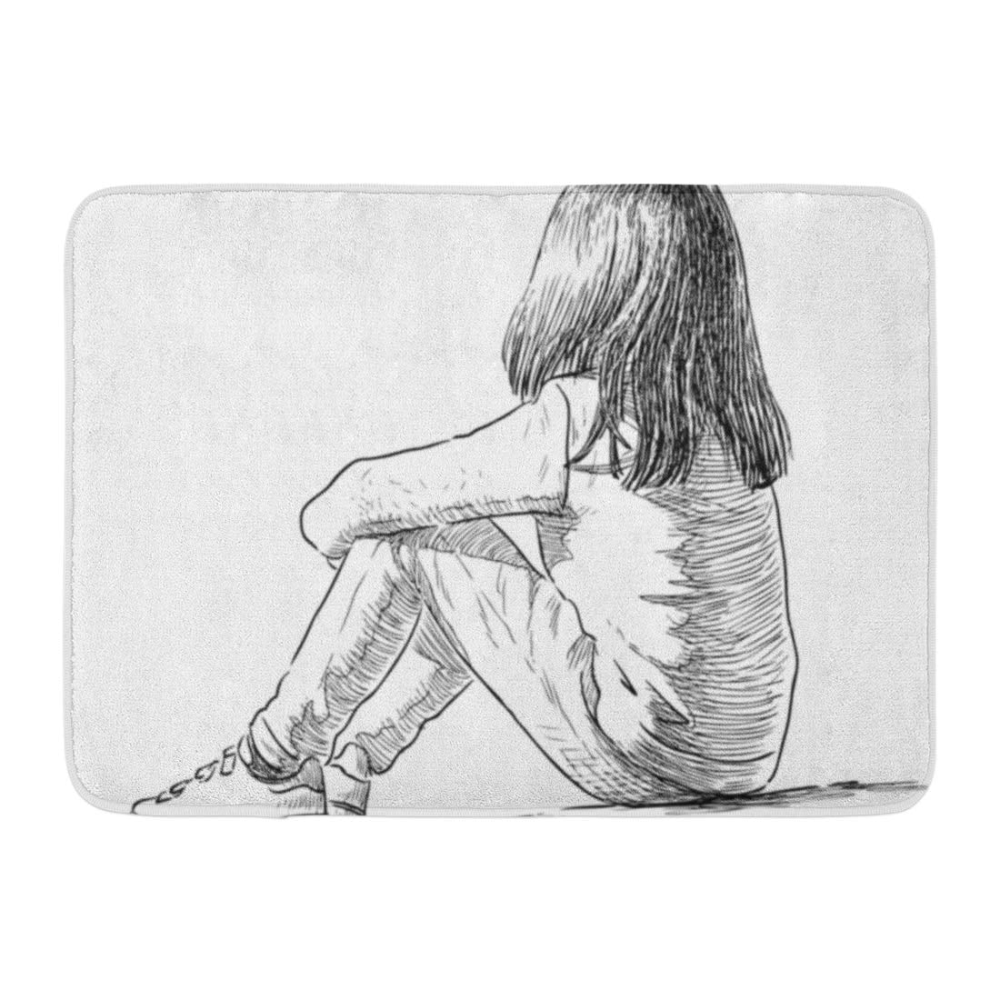 Godpok Lonely Sketch One Little Girl Sits Sad Child Rug Doormat Bath Mat 23 6x15 7 Inch Walmart Com Walmart Com Godpok Lonely Sketch One Little Girl Sits Sad Child Rug Doormat Bath Mat 23 6x15 7 Inch Walmart Com Walmart Com