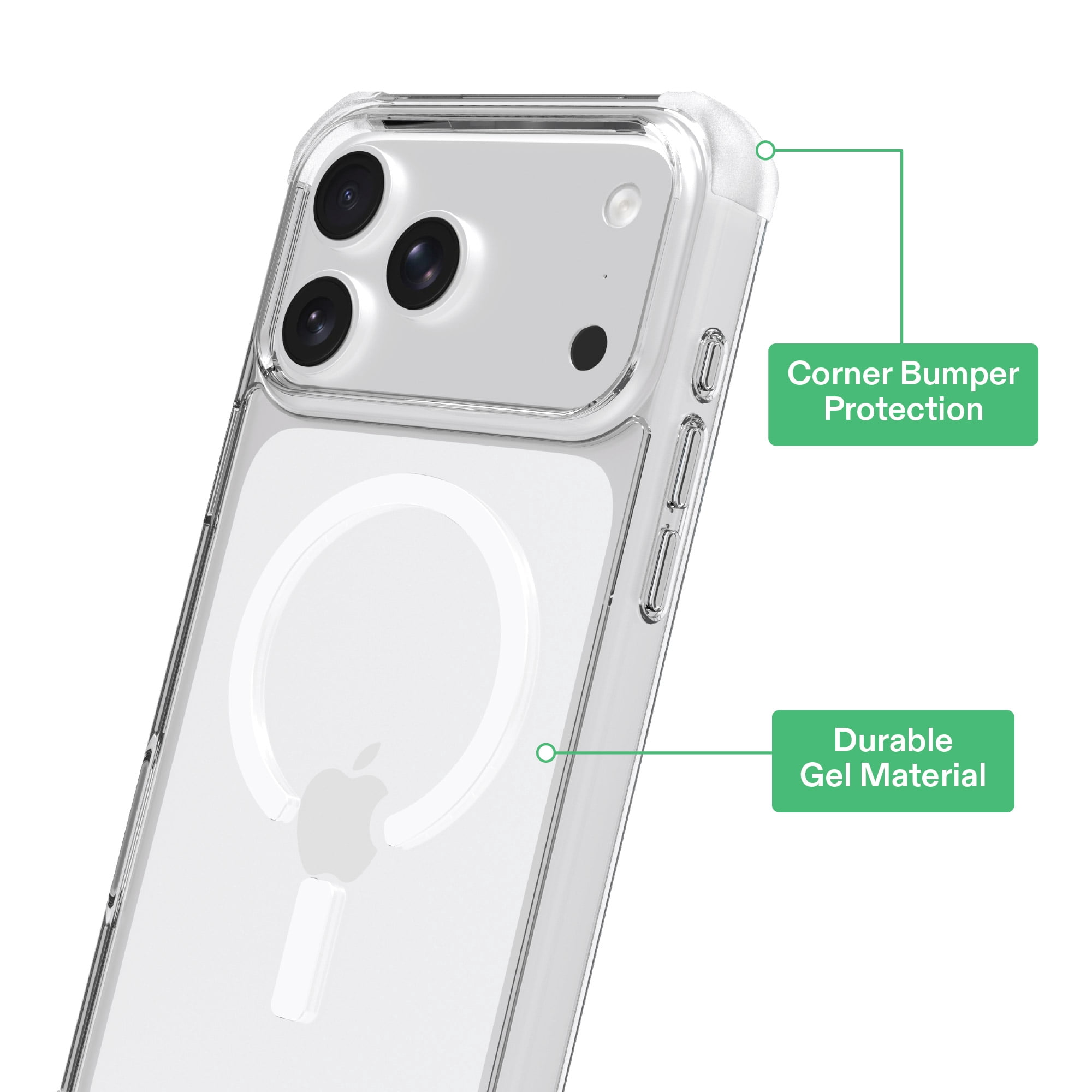 onn Clear Phone Case for iPhone 18 Pro / 17 Pro, MagSafe Compatible