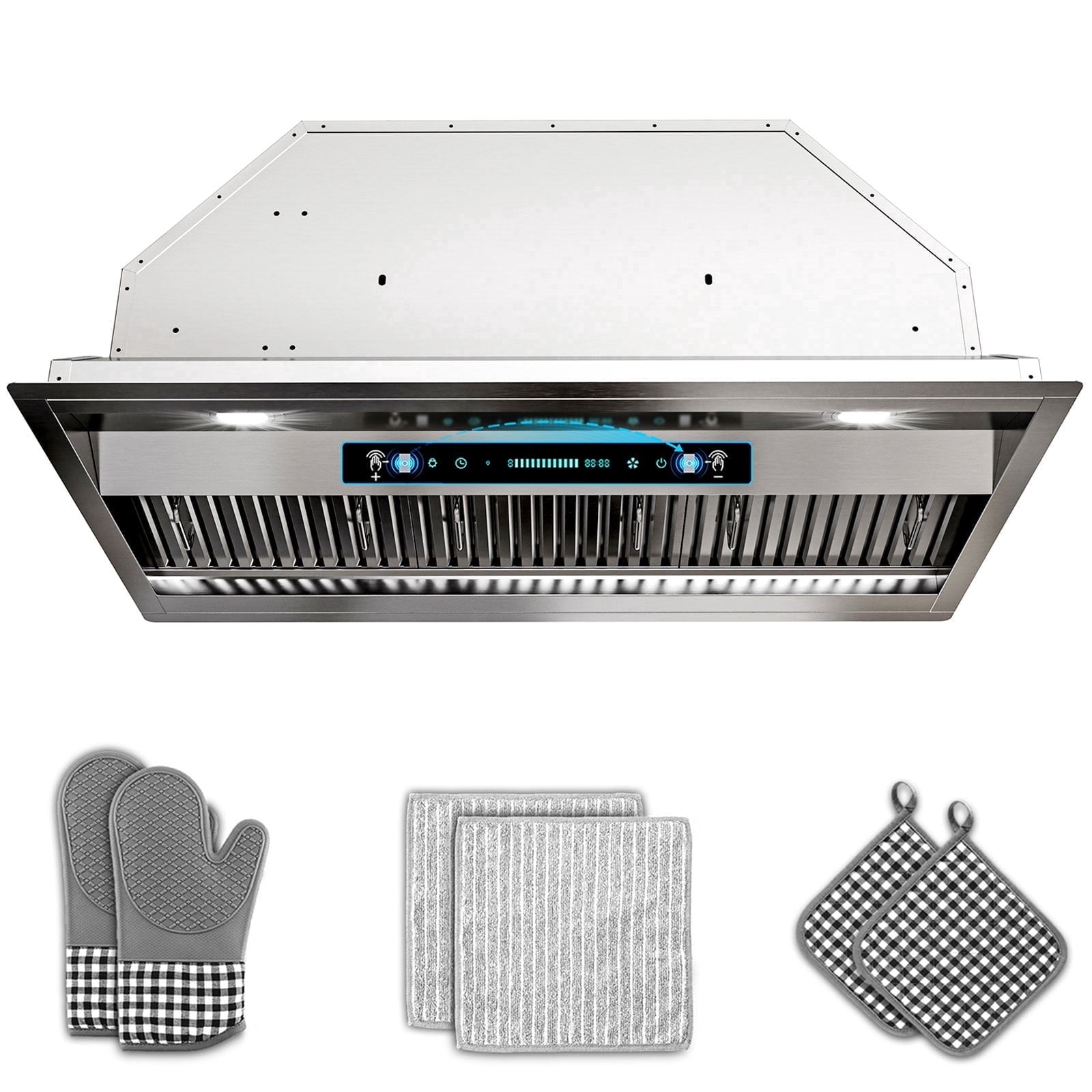 GIMSOL 36" Insert Range Hood, 900 CFM, 4-Speed Gesture Control, Stainless Steel, Ducted/Ductless