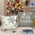 thumbnail image 6 of Sanmadrola Christmas Throw Pillow Covers 18''x18'' Set of 4 Decorative Holiday Pillows Cover Cases Farmhouse Decor for Xmas Decoration Home Couch Sofa, Gray, 6 of 8
