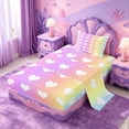 thumbnail image 2 of meiyoeat Rainbow Heart Print Twin Sheets,Cute Love Pattern Bedding For Girl,3-Piece,1 Fitted Sheet and 1 Pillowcase, 2 of 6