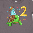 thumbnail image 4 of Inktastic 2nd Birthday Cute Turtle in Party Hat with Confetti Boys or Girls Toddler T-Shirt, 4 of 5