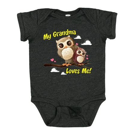 

Inktastic My Grandma Loves Me Owl Gift Baby Boy or Baby Girl Bodysuit