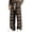 Coffee, variant on Mens Vintage Plaid Wide Leg Pants Drawstring Elastic Waist Loose Relaxed Fit Trousers Soft Breathable Stylish Checkered Bottoms