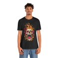 thumbnail image 4 of Skull in flames, t-shirt, skeleton, funny, artfulBinary, 4 of 4