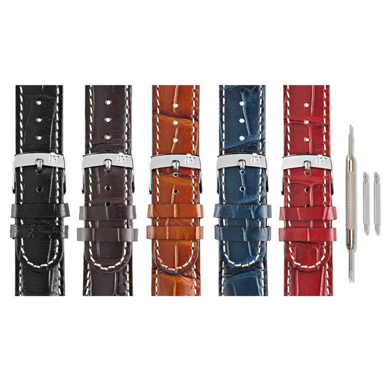 Morellato Guttuso Watch Strap - Bordeaux - 18mm - Chrome-plated