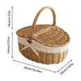 thumbnail image 2 of Rattan Picnic For Food Storage Handwoven Natural Lunch Hamper With Lid Perfect For Outdoor Dining And Party Supplies Food Storage Home Decor, 2 of 6