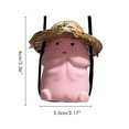 thumbnail image 2 of Colgante de coche de dibujos animados con sombrero de paja oscilante, adorno colgante divertido para coche, colgante para espejo retrovisor del coche, decoración para coche, 2 of 5