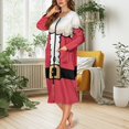 thumbnail image 5 of Yuyamidu Christmas Long Bathrobe for Women Santa Claus Clothes Zipper Front Robe Sleepwear Trendy Spa Robes Size 4XL Sexy Mid-Length Housecoat Red Long Sleeve Night Dress, 5 of 7