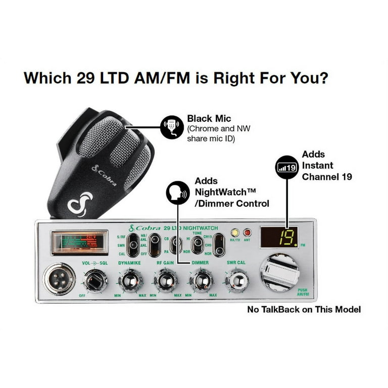 Cobra CB Radio - Cobra 29 LTD Chrome Professional CB Radio with AM/FM CB  Radio, cb 