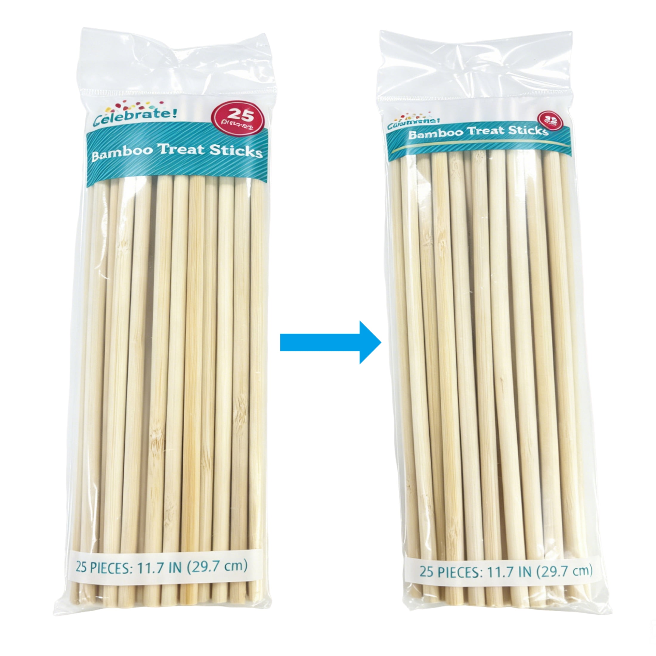 11.7" Bamboo Treat Sticks, 25 Count, by Way To Celebrate