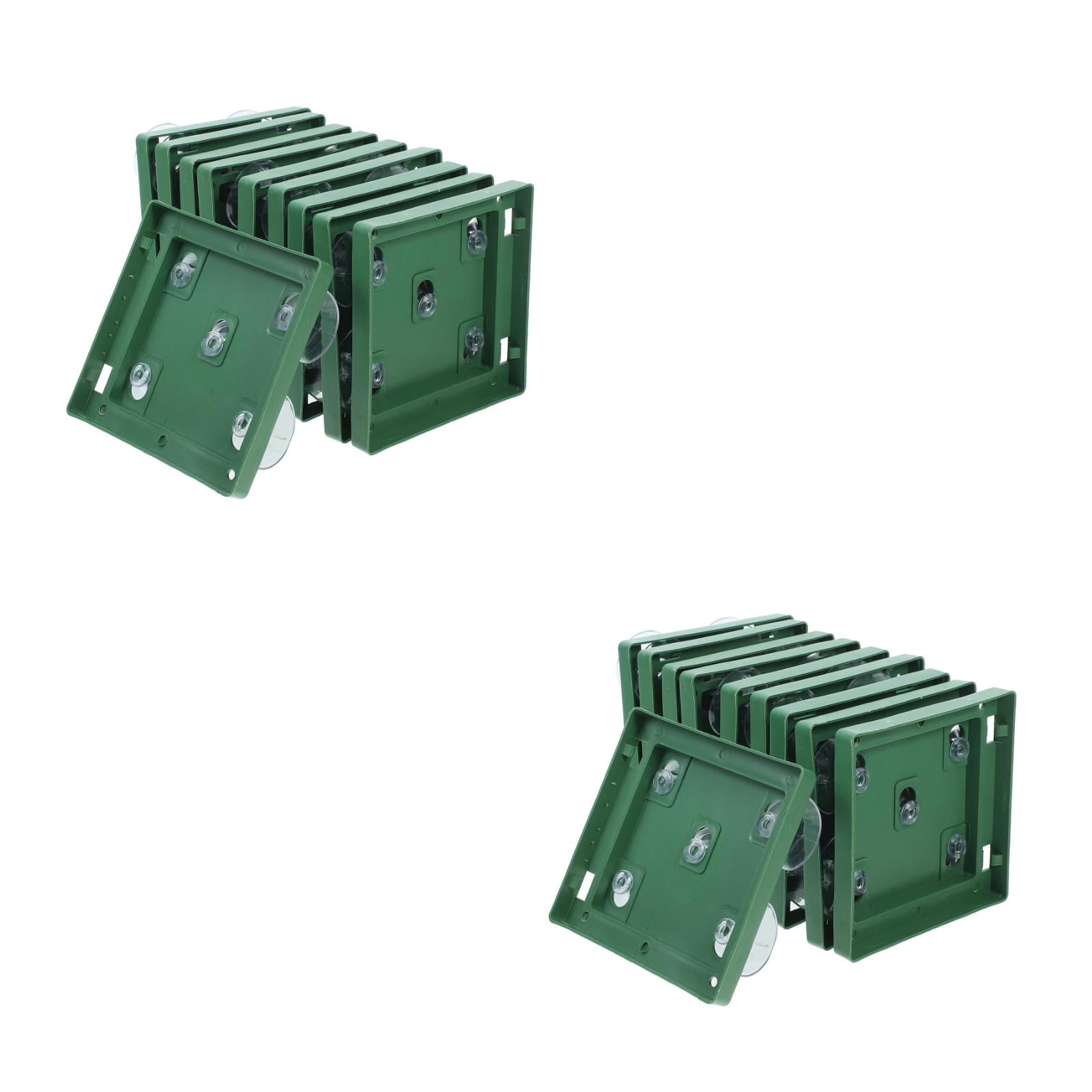 FOMIYES Floral Cage Holder Green Plastic for Home Suction Cup Design Flower Mud Tray 20Pcs