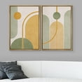 thumbnail image 3 of IDEA4WALL Framed Canvas Print Wall Art Set Yellow Green Polygons Abstract Shapes Boho Art Gometric Illustration Modern Decor Digital Art Bohemian Chic Artwork for Home Decor - Natural 24"x36"x2, 3 of 5