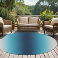thumbnail image 5 of Dark Blue Grey Ombre 6ft Round Rug, Modern Abstract Art Gradient Non-Skid Rubber Backing Large Area Rugs - Living Room Bedroom Home Office, Indoor Floor Mat Carpets Washable Rug, 5 of 9
