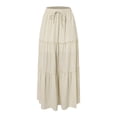 thumbnail image 3 of Sngxgn Skirt for Women Pleated High Waist Skater Skirt Skirts(Beige,M), 3 of 7