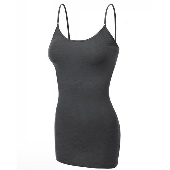 Essential Basic Clothing Women's Basic Casual Plain Long Camisole Cami Top Tank