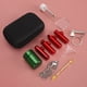 thumbnail image 4 of 12 Uds. Kits de herramientas para tabaco, botella de vidrio portátil, cuchara para fumar, juego para fumar con bolsa de almacenamiento, color rojo, 4 of 5