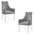 thumbnail image 5 of Inspired Home Gideon Linen Dining Chairs Acrylic Leg(Set of 2), Light Grey, 5 of 9