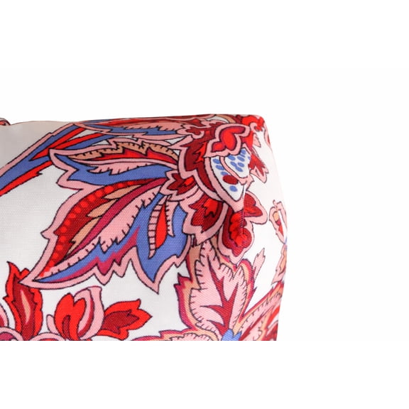 Paisley Red Rectangular Outdoor Throw Pillow