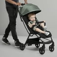 thumbnail image 2 of Jeep Altitude Compact Travel Stroller by Delta Children Greenguard Gold, Easy One Hand Fold, Lightweight, Extendable Canopy with Peek-a-Boo Window, Reclining Seat, 4 Wheel Suspension, Olive Green, 2 of 5