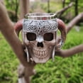 thumbnail image 6 of Stainless Steel Skull Mug Viking ram homed Pit Lord Warrior Beer Goat Horn Resin tankard Coffee Mugs Tea Cup Halloween bar Gift, 6 of 6