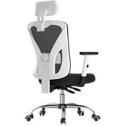 Hbada Ergonomic Office Chair with Adjustable Armrest,Headrest and Mesh,White