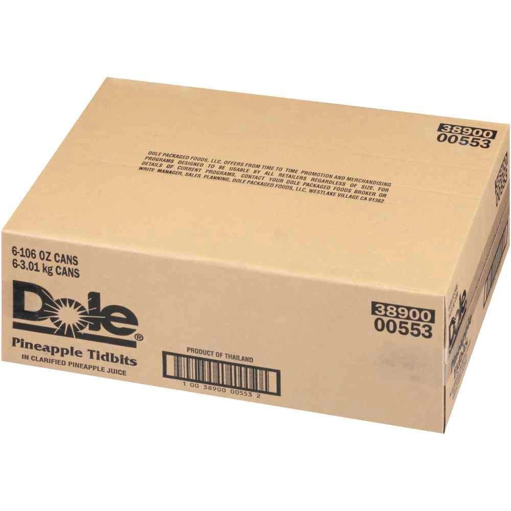 Dole Pineapple Tidbits In Juice, 100 Ounce - 6 per case.