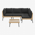 thumbnail image 4 of Clouddwell 5-Piece Black Wicker Patio Sectional Conversation Set, Water Resistant Cushions & Coffee Table for Backyard Poolside, 4 of 8