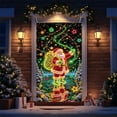 thumbnail image 6 of UV Activated Night Glow Fluorescent Christmas Door Cover, Glows in Dark 2D Flat Holiday Garage Door Covers with Cartoon Santa and Elf for Christmas Party, 6 of 6