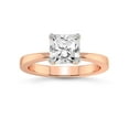 thumbnail image 1 of 3 Carat IGI Certified Radiant Shape Lab Grown Diamond Engagement Ring | 14K Rose Gold | Jannel Tapering Solitaire Lab Diamond Ring | FG-VS1-VS2 Quality Friendly Diamonds, 1 of 1