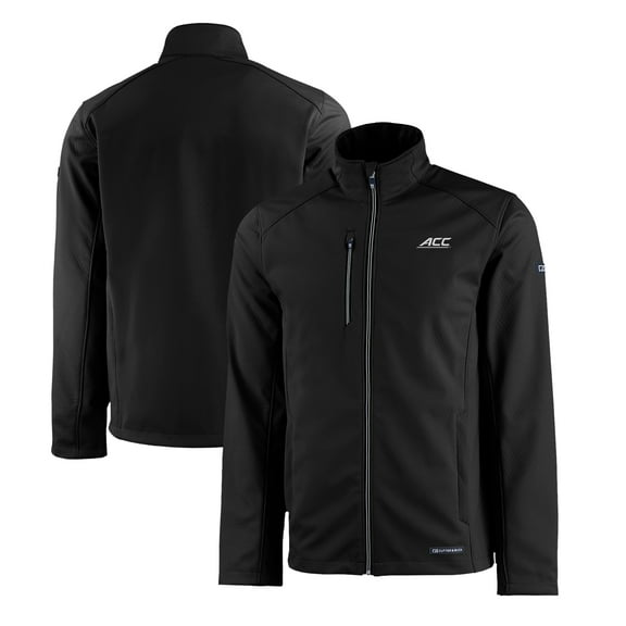 Men's Cutter & Buck Black ACC Gear Evoke Eco Softshell Recycled Full-Zip Jacket
