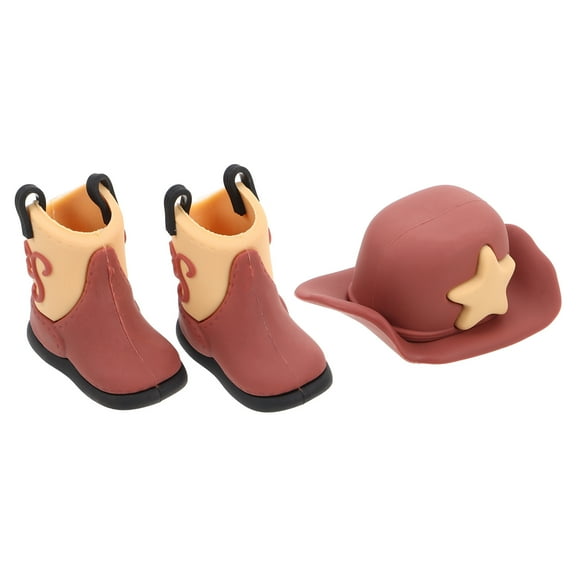 Masteelf 1 Set Miniature Boots And Hats For Crafts Western Baby Shower Decorations Boot Cake Topper Birthday Cake Topper Hat For Home Decor And Party Favors