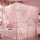 thumbnail image 3 of Mosquito Netting, Luxury Princess 3 Side Openings Post Bed Curtain Canopy Netting Mosquito Net Bedding Queen Bed Curtains(S-Pink), 3 of 5