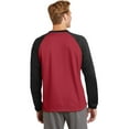 thumbnail image 2 of Sport-Tek Sport Wick Raglan Colorblock Fleece Crewneck-3XL (Deep Red/ Black), 2 of 6