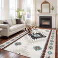 8x10 Washable Area Rug, Vintage Aztec Non-Slip Extra Large Rectangle ...