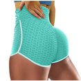thumbnail image 1 of QLEICOM Womens Athletic Shorts, Fashion Short Solid Tight High Waist Elasticity Sports Bubble Yoga Pants 2PC Yoga Shorts, Running Shorts, Comfy Beach Shorts, Cycling Shorts Black,Green XXL, 1 of 6