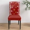 thumbnail image 4 of Dining Room Chair Covers, Christmas Snowflake Poinsettia Colored Balls Pine Needles Winter Red Stretch Parsons Chair Slipcovers Removable Kitchen Chair Protector Cover for Dining Room， Set of 6, 4 of 7
