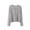 Gray, variant on BaoFuBaoMei Cotton Cardigan Sweater for Women Lightweight Button up Long Sleeve Cardigans Cropped Crew Neck Solid Sweater