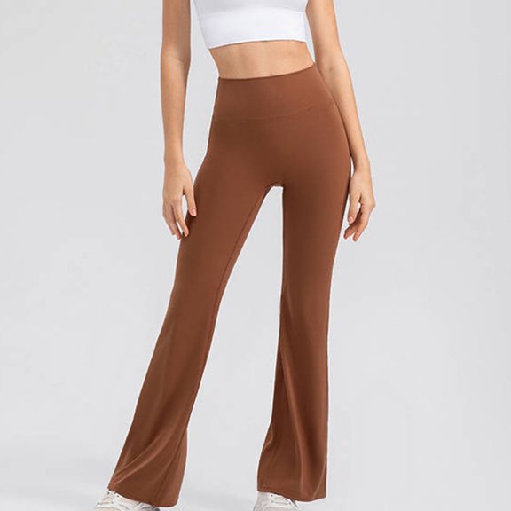 Lightweight Pants Women Women's Soft High Waisted Flared Leggings Hip Lifting Comfortable Breathable Sports Fitness Yoga Pants Brown M