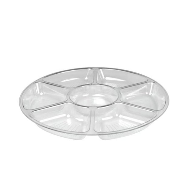 Plateau à 7 Compartiments de 16 Po&44; Transparent - Pack de 12