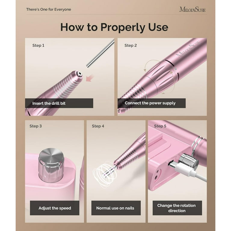 MelodySusie SC300F Electric Nail Drill, 30000 RPM, Cordless