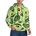 thumbnail image 2 of Kdxio Avocado With Seeds Print Mens Casual Hooded Collar Drawstring Hoodies Pullover Sweatshirts Casual Long Sleeve Shirts-X-Large, 2 of 7