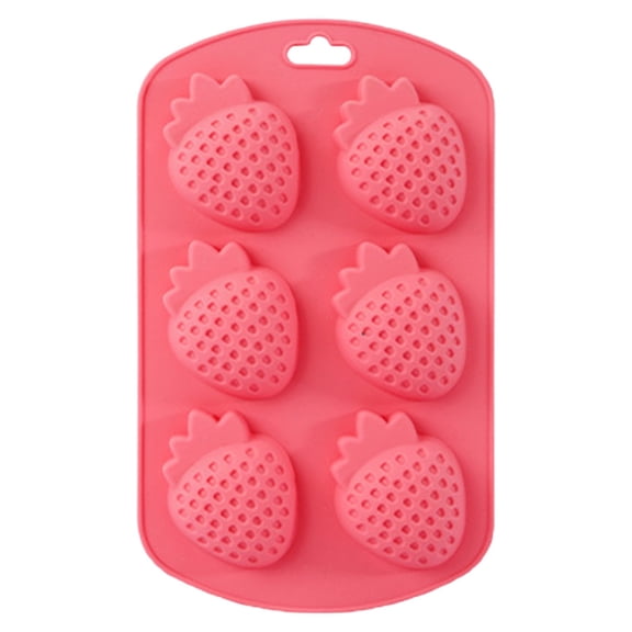 Household Fruit-Shaped,Durable,Cute,and Easy-To-Unmold Ice Cube Molds in Rose Red.,Watermelon/Strawberry//Pineapple Shapes for Gummy Ice Cubes Reusable Candy & Cake Decor Baking Tools
