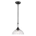 thumbnail image 1 of Audra 1-Light Pendant in Matte Black and Clear Glass, 1 of 4