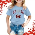 thumbnail image 2 of GDREDA Canada T-Shirts Imprimé Drapeau Filles Manches Courtes T-Shirt Col Rond Été Coupe Décontractée T-Shirts Basiques, 2 of 6