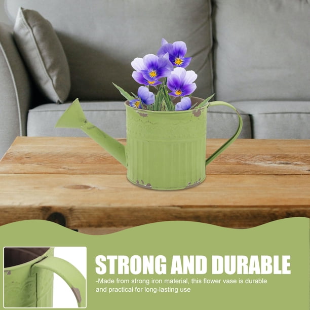 KAKOWELY Florero Metálico Verde Estilo Vintage Para Eventos Y De Espacios Modernos